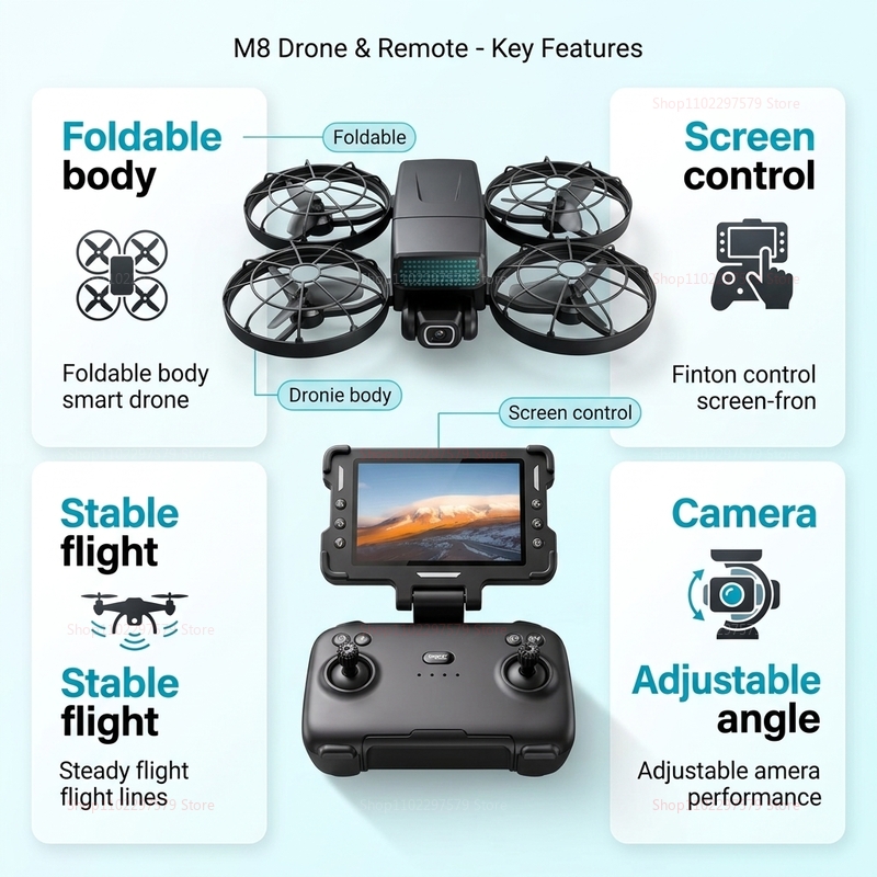Novos Drones M8 GPS 8K Profiss - Drone Kit With Camera avaliação e preço