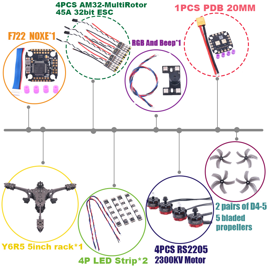 Kit de Estrutura de Drone FPV  - Drone Kit Octocopter avaliação e preço